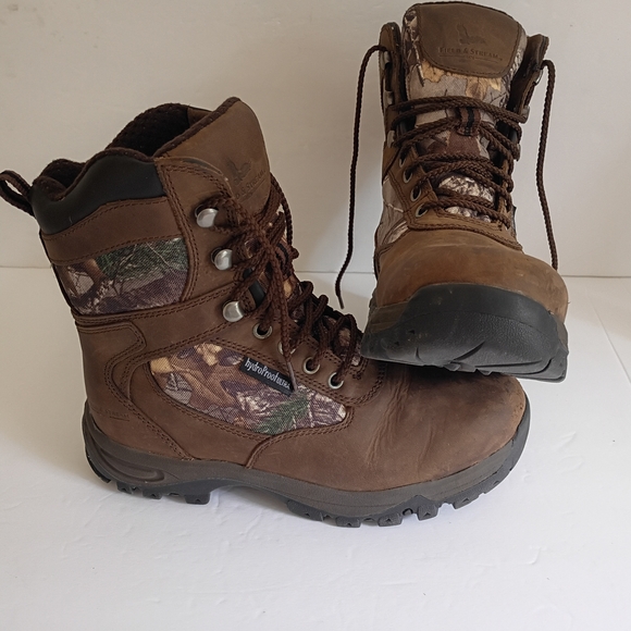 Field & Stream Women 5.5 HydroProof Thinsulate 400g Camo Boots Brown Leather - Picture 1 of 9